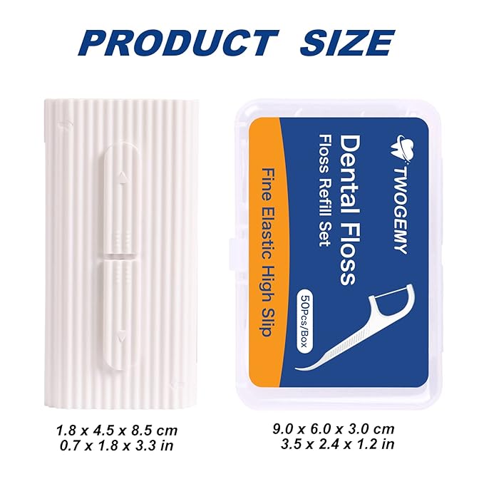 Dental Floss, 2 Pack 10 Count and 50 PCS/Box, Total Package of 70 Picks Adult Floss in Set Meal. The Perfect Portable Flossing Travel Set for Cleaning Teeth and Oral Care. (White 2+1)