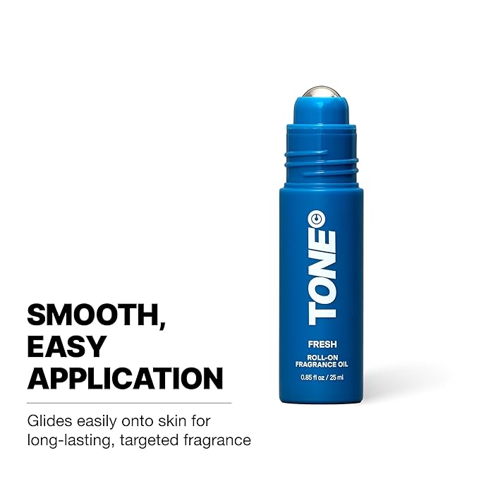 TONE Roll-on Fragrance Oil, 25ml, Fresh, Fragrance Oil for Men with Notes of Jasmine, Mandarin Orange, and Patchouli