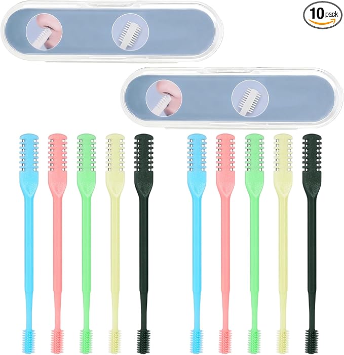 Manual Nose Hair Trimmer, Double Sided Nose Hair Cutter 360° Rotating Nasal Hairs Trimmer Multicolor 2 in 1 Nasal Hairs Cutter Manual with Cleaning Brush for Women Men(10)