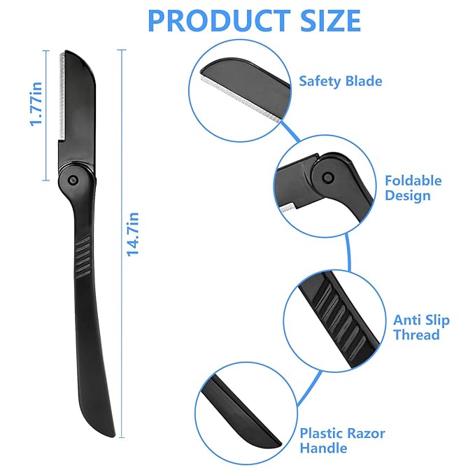 4Pcs Dermaplane Razor for Women Face- Professional Face Razors for Women and Men - Eyebrow Trimmer, Shaver, Dermaplaning Tool for Smooth Skin Care