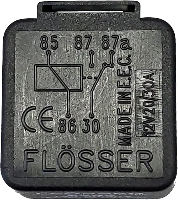Flosser 2262 12V 20/30A Automatic DIN Rail Mount Normally Open Multi Purpose Relay