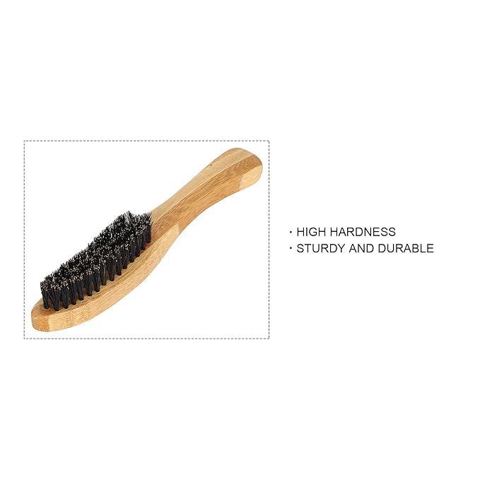 Beard Styling Brush with Strong Toughness, Portable Ergonomic Curved Design for Beard, Mustache Straightening and Growth Promotion (Small)
