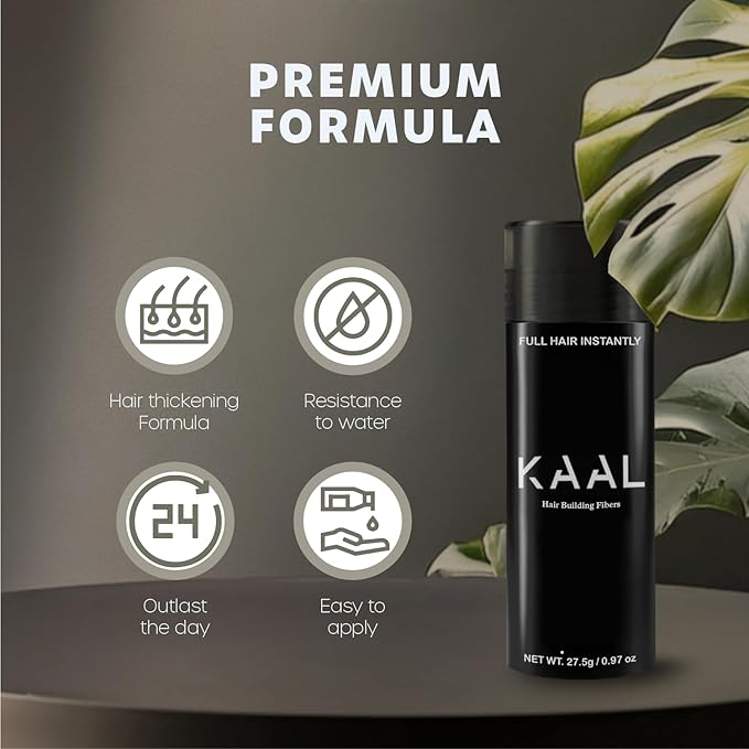KAAL Hair Fibers - (27.5g, Light Blonde), Refillable Hair Powder Filler to Conceal Thinning Areas for Men and Women