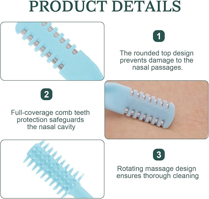 5Pcs 2-in-1 Nasal Hair Cutter, Upgrade Double Sided Nose Hair Trimmer, Portable 360° Rotating Manual Nostril Hairs Remover Tool for Men and Women, 5 Colors