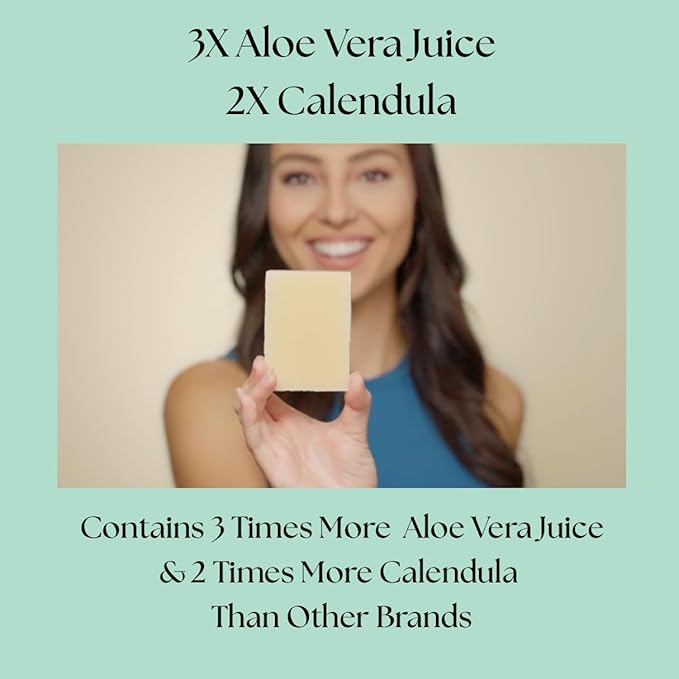 Aspen Kay Naturals Aloe Vera & Calendula Soap, Natural & Organic Ingredients, Organic Aloe Vera, Calendula & Turmeric Soap. Use for Face & Body. for Men, Women & Teens. Gentle Face Wash. 4.5 oz Bar