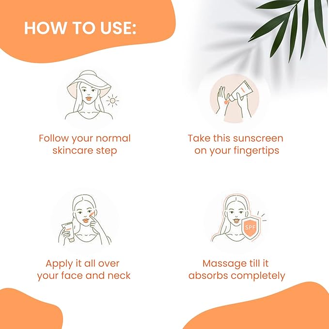 NutriGlow Advanced Organics Vitamin C Lightening Sunscreen SPF50 PA+++ for Sun Protection, Quick Absorb, All Skin Types, 3.5Oz