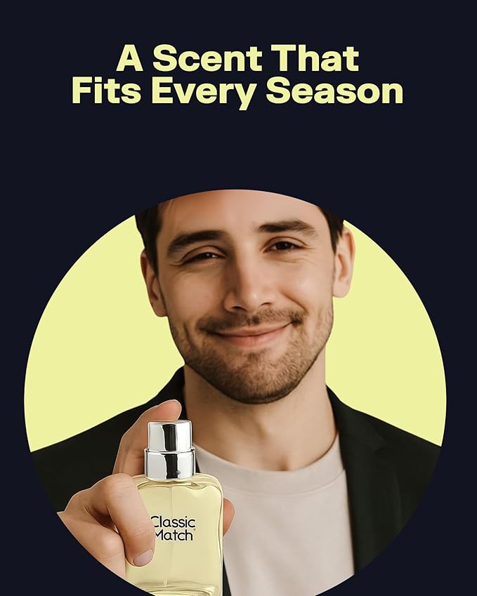 PB ParfumsBelcam Classic Match CM Eau De Toilette Spray, Fresh and Elegant Fragrance for Men, Woody and Floral Notes, Long-Lasting Scent, Men’s Cologne for Everyday Wear, 2.5 Fl Oz