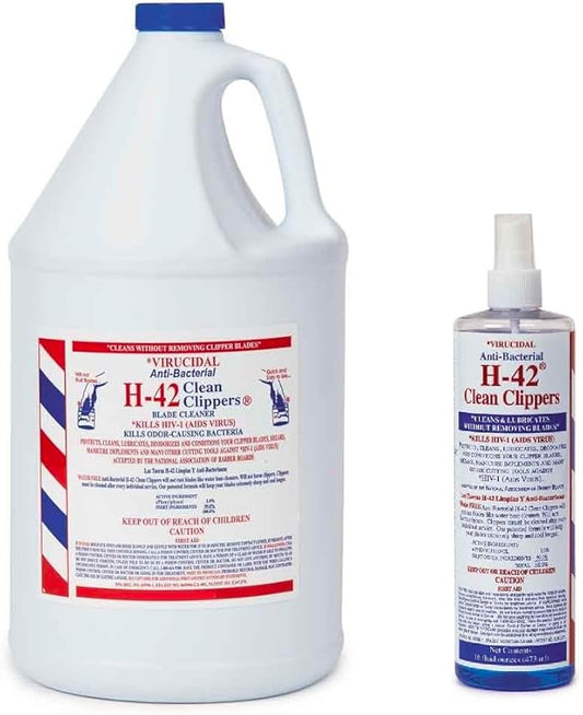 Clipper and Blade Cleaner Groomer Stylist Barber Cleans, Lubricates and Deodorizes (16 oz Spray with Gallon Jug Refill)