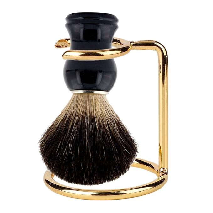 Men Shaving Brush Stand, Gold Stainless Steel Shave Brush Stand Shaver Holder Shaving Accessories for Salon Home Travel