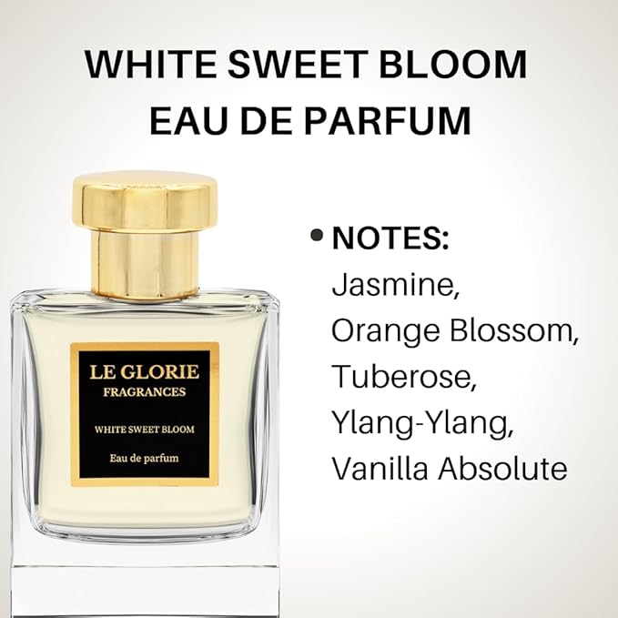Inspired by C-Hha Ga-bri.e-lle - White Sweet Bloom EDP, Long Lasting Luxury Perfume Spray for Women, All Skin Types, Cruelty Free - 0.33 oz 10ml