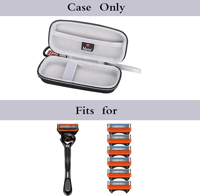 Mchoi Hard Carrying Case Fits for Fusion5 Men’s Razor & Proglide Shield Men's Razor, Case Only, Grey