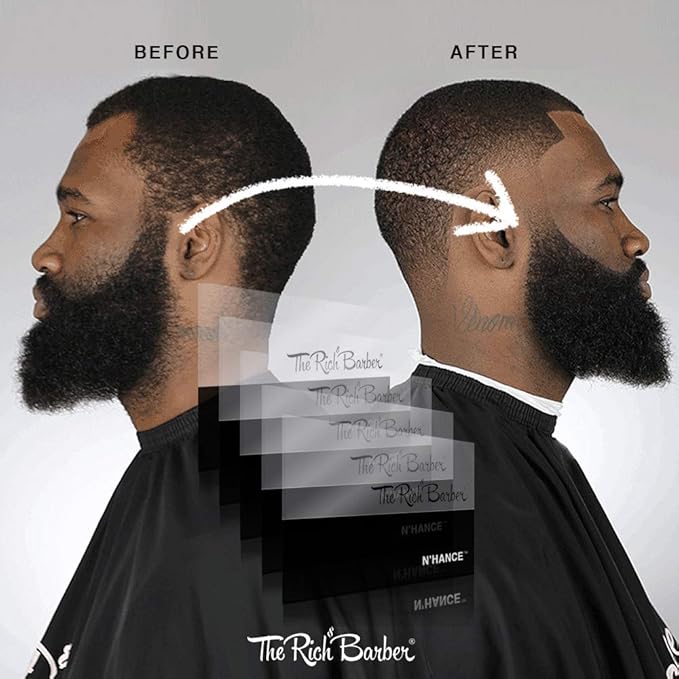 The Rich Barber N'Hance Hair Building Fiber Application Cards, 5 Pack - Hairline Line Up & Enhancement Applicator Tool - Works with All Hair Building Fibers - For Barbers & Personal Use