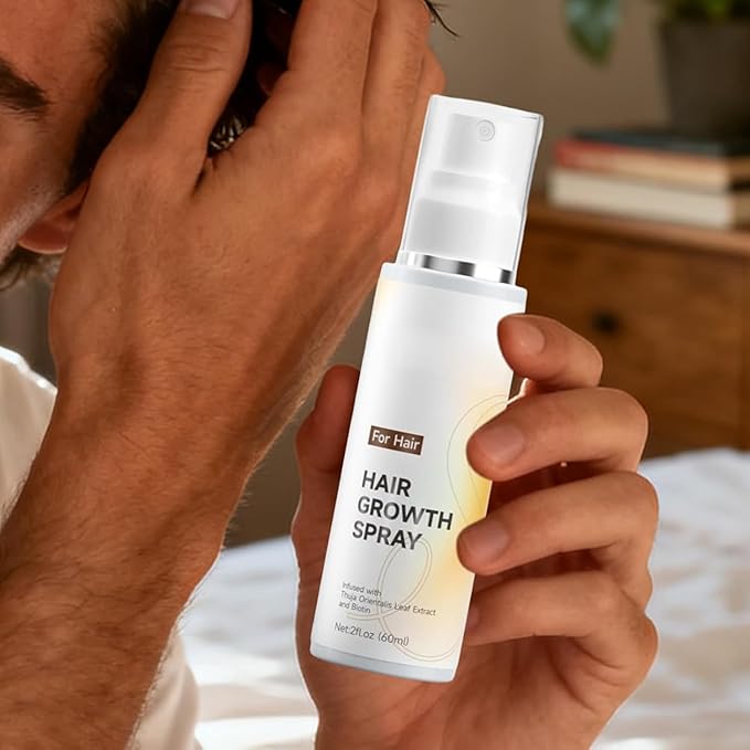 2026 Hair Growth Spray 60ml–Natural Rosemary Oil for Hair Growth,Non-Greasy Anti-Thinning&Hair Loss Prevention,Biotin&Cypress Extract,Lightweight Daily Scalp Spray,for Men&Women (1PCS)