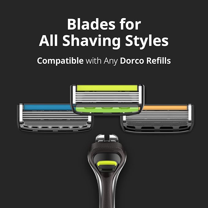 Dorco Pace 6 Pro - Six Blade Razor System with Trimmer - 2 Replacement Handles (Handles Only)
