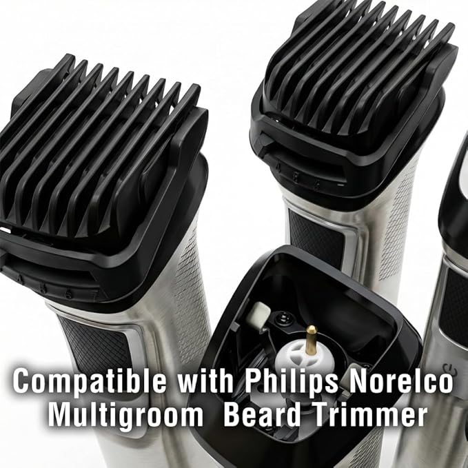 maxeylead Replacement 3-7mm Pivoting Comb Compatible with Philips Norelco Multigroom MG3750 MG5750 MG7750 MG7790 MG9510 BT5511 Beard Trimmer Attachment Parts Black