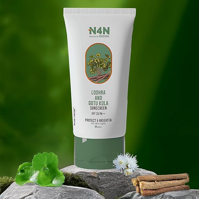 Sunscreen SPF 35 PA++ with Lodhra & Gotu Kola Face Sun Protection for Men & Women Against UVA/UVB, Brightens Skin, Non-Greasy, Paraben-Free, Suitable for All Skin Types, 50g (1.76 Ounce)