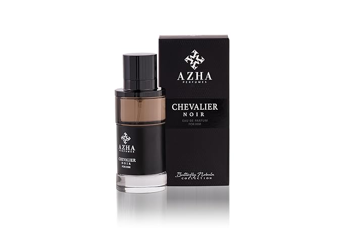Chevalier Noir Eau de Parfum for Men, Leather Incense Fragrance Spray with Mandarin, Suede & Incense, Premium Long Lasting Men's Cologne, Butterfly Nebula Collection, 3.4 Fl Oz