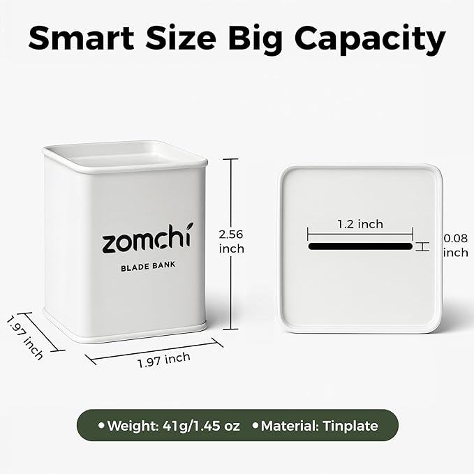 ZOMCHI Razor Blade Bank for Safety Razor Blade Storage, White