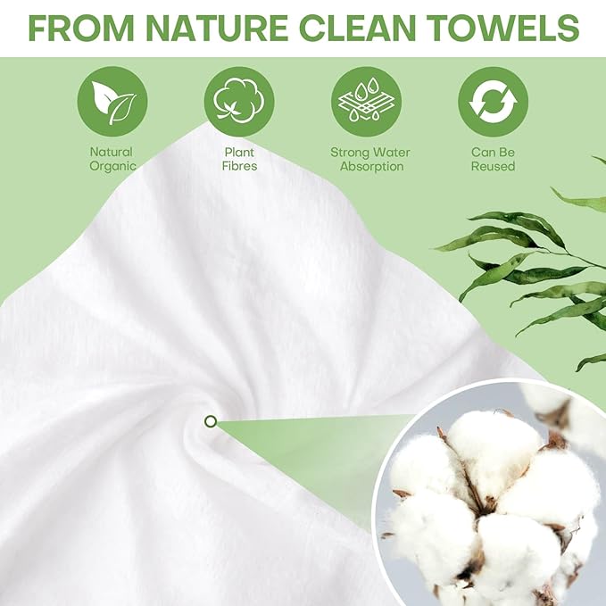Compressed Coin Tissue for Travel 500 Pcs with 4 Carry Cases, Thicken 100% Cotton Disposable Face Cloths, Compact Mini Portable Facial Towel Disposable Washcloth for Camping Home Beauty Office