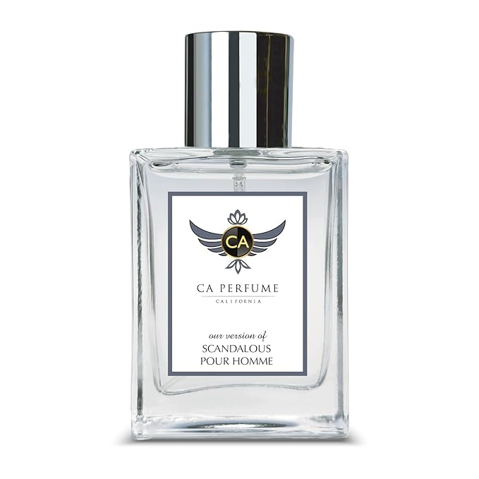 CA Perfume Impression of Scandalous Pour Homme for Men Amber Woody Fragrance Long Lasting Mens Cologne Eau De Parfum 1.7 Fl Oz 50ml