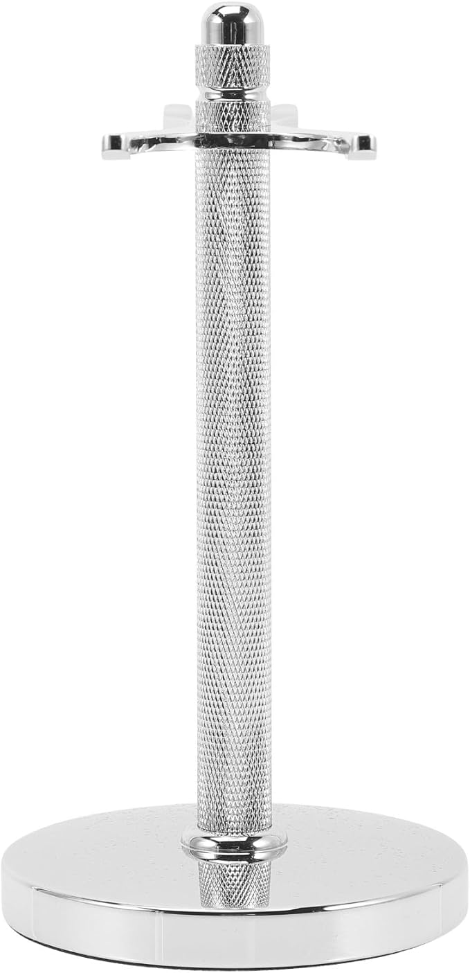 Aluminum Alloy Shaving Razor and Brush Stand Holder for Men 31mm Silver Metal Travel Shave Accessory Organizer Compatible with Safety Razors and Brushes