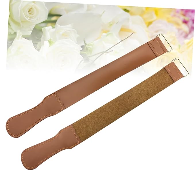 NOLITOY Longevity 2pcs Pure Cowhide Razor Strop Barber Strop for Razor Sharpening Durable Versatile
