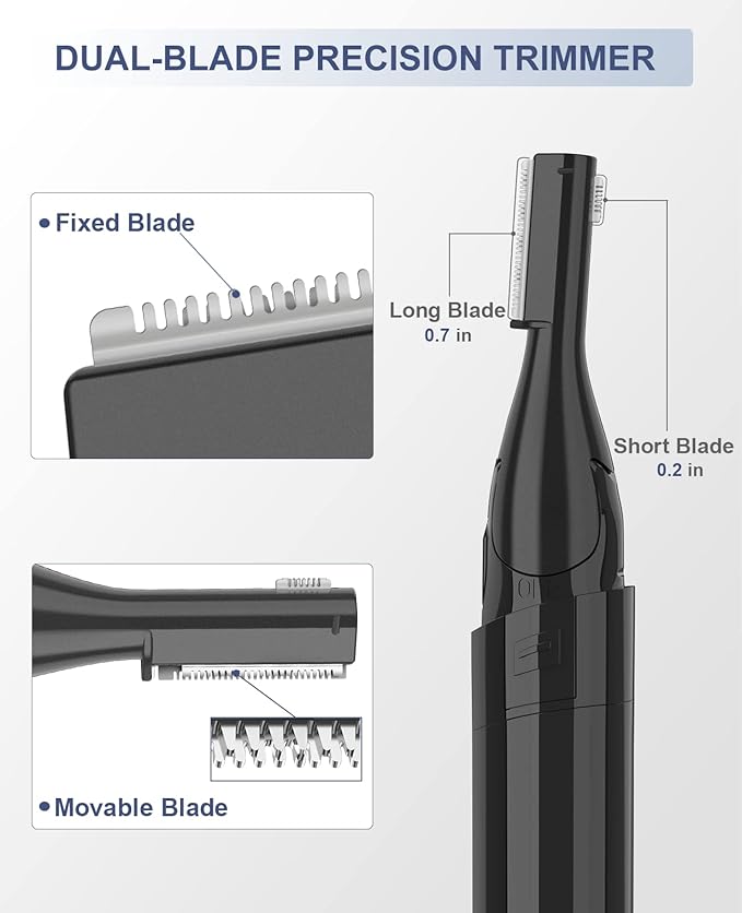 Electric Eyebrow Trimmer, Painless Portable Eyebrow Shaper Trimmer Kit for Women Men, Eyebrow Hair Trimmer with Battery for Face Lips Armpit Leg Body
