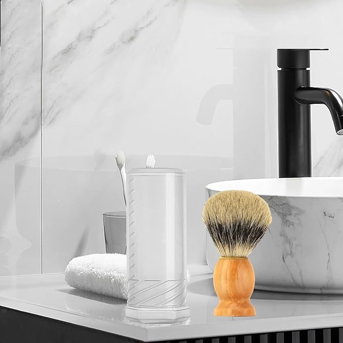 Shaving Brush Travel Case Tube Gift Convenient Beard Brush Container Shave Brush Holder Stand for Festival Boyfriend