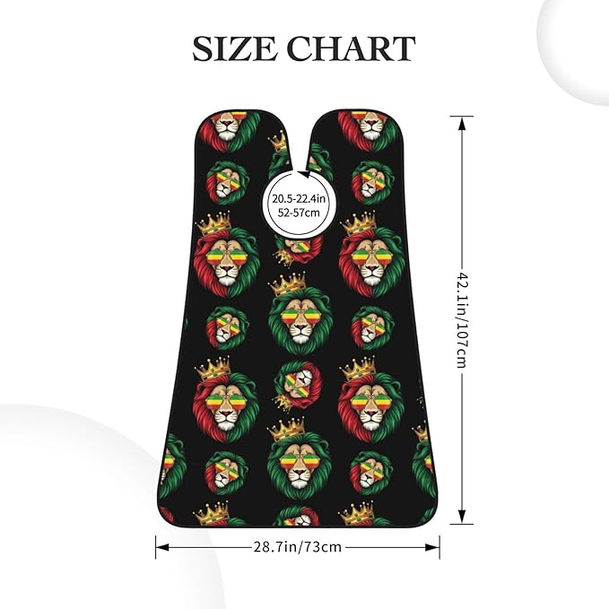Beard Apron Hair Catcher, Reggae King Rasta Flag Lion Black Shave Bib, Waterproof Non-Stick Shaving Bib, Trimming Grooming Tool for Dad Men Anniversary