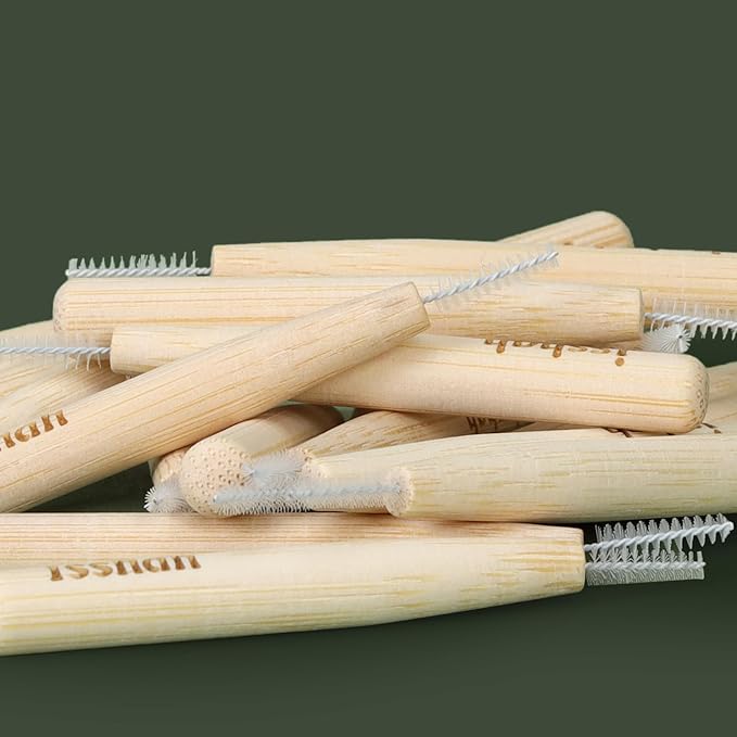 Biodegradable Bamboo Handle Interdental Brushes Between Teeth Cleaner Deep Clean Toothpick, FSC Certified and PETA Approved, Size 1 (0.45mm), 40 Count