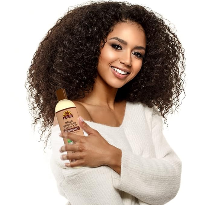 OKAY Black Jamaican Castor Oil Shampoo - Jamaican Castor Shampoo for Hair Health, Natural Moisturizing Cleanser to Strengthen & Restore Damaged Hair for Women & Men - 12 fl oz (Pack of 1)
