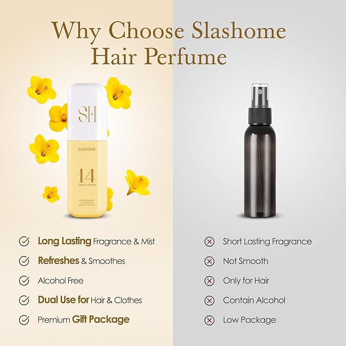Hair Perfume for Women & Men, Alcohol-Free Vanilla Cream Hair & Body Mist, Lightweight Long-Lasting Fragrance Mist for Hair, Body & Fabric, Birthday & Valentine’s Day Gift, 100ml / 3.38 fl oz