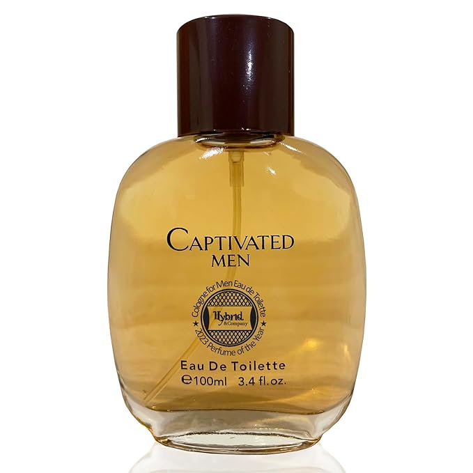 Hybrid & Company Captivated for Men Eau De Toilette Natural Spray Masculine Scent, 3.4 Fl Oz