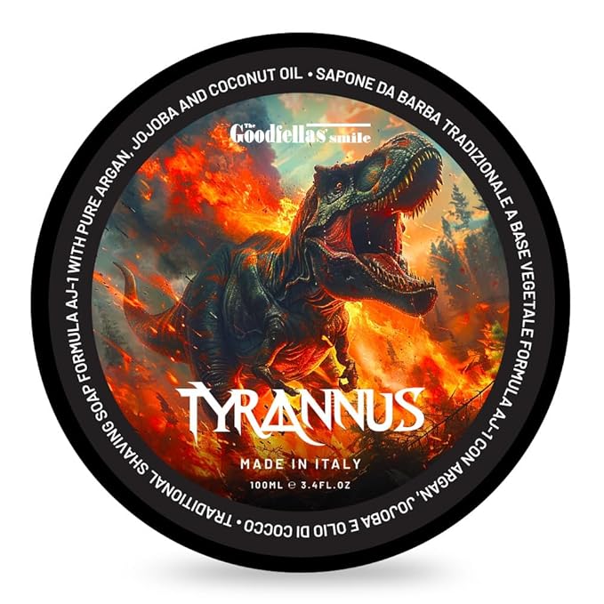The Goodfellas’ Smile TYRANNUS (Citrus & Wood) Italian Shaving Soap – Semi-Soft Shave Soap for Brush Lathering, Wet Shaving & Cream-Free Traditional Grooming