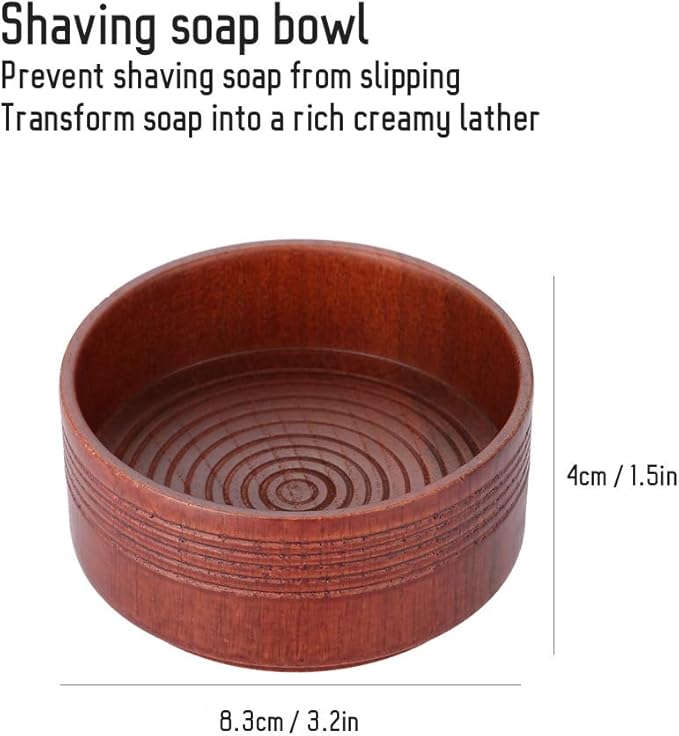 ZJchao Oak Shaving Soap Bowl, Wooden Shaving Soap Bowl Cup Mug Tool for Man Shaver Cleansing Foam Round with The Aim of to Deliver The Best Shave of Your Life and Convenient
