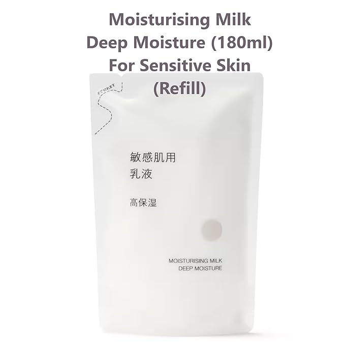 Moisturizing Milk Deep Moisture 200ml - Face Lotion for Sensitive Skin, No Fragrance or Colors (Refill 180ml, 6.08 Fl Oz (Pack of 1))