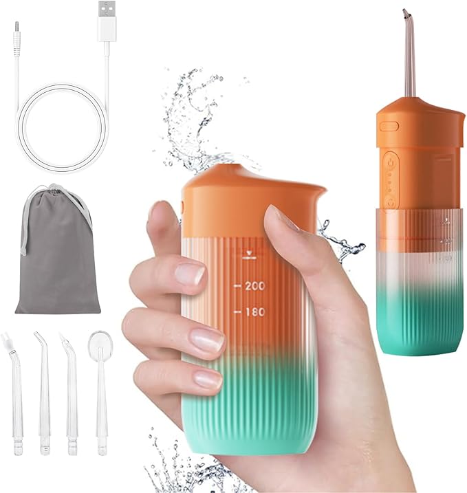 Portable Water Flosser for Teeth Travel Mini Small Water Flosser Compact Electric Oral Irrigator Dental Flossing for Teeth Cleaning Cordless Advanced Tonsil Stone Kids Adults Braces