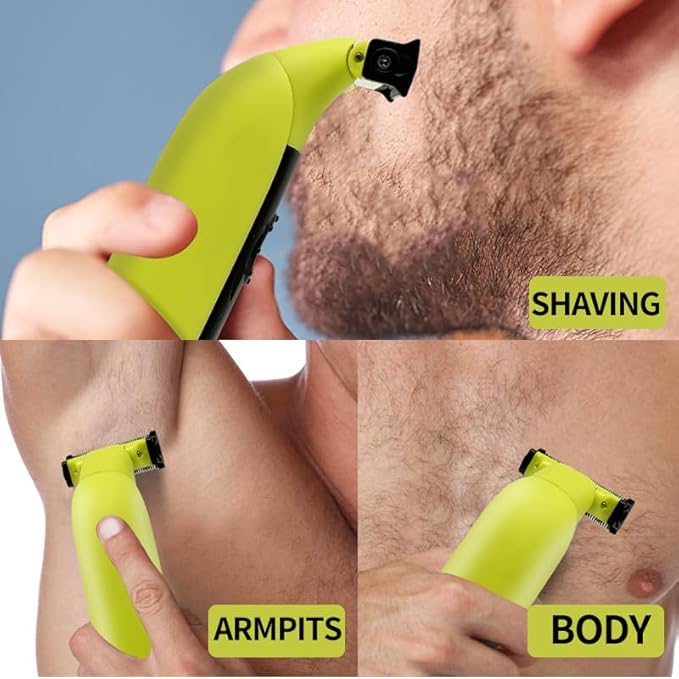 2025Beard & Body Hair Trimmer for Men [All-in-One] USB-C Fast Charging, Adjustable Comb,Groin & Ball Hair Painless Electric Shaver, Travel Razors, Dry Cordless Foil Shavers,Low Noise
