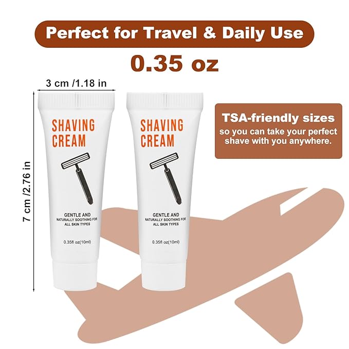 50 Shaving Cream Bulk Travel 10ml/0.35fl oz,Disposable Shaving Cream in Bulk Travel Shave Cream for Hotel Homeless,Jasmine
