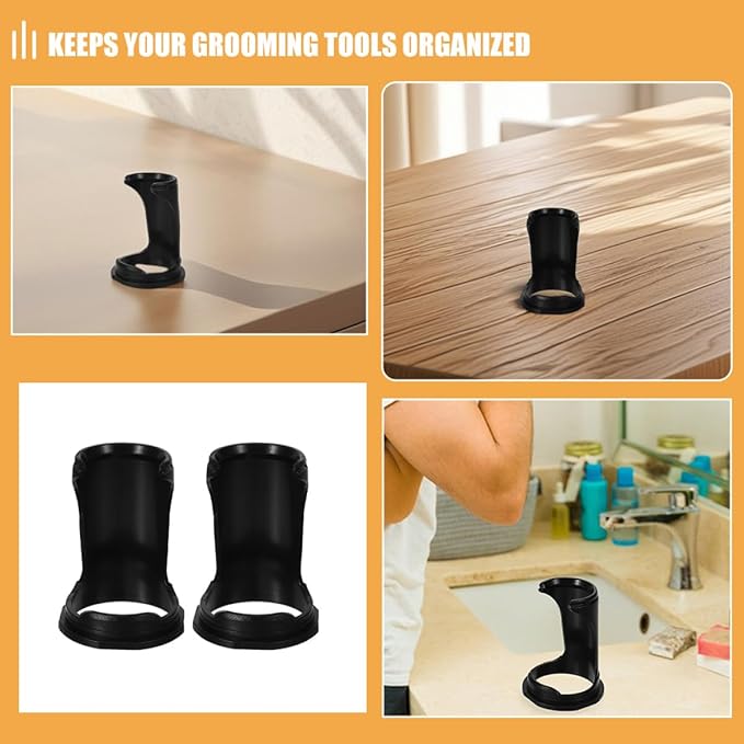 2pcs Plastic Shaving Brush Stand and Razor Holder Set Hanging Shaving Brush Drying Rack with Desktop Razor Organizer at Home Or Travel