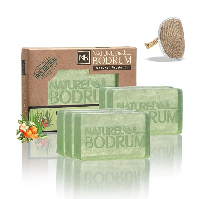 Mandarin and Aloe Vera Organic Soap Bar for Women and Men, Pack of 5 Glycerin Soap Bars - Soothing Facial & Body Bar Soap with Collagen-Boosting Citrus Oils - Natural Spa Gift, for All Skin Types