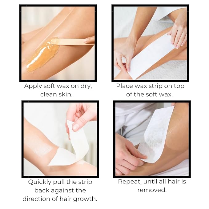 Omwah Beauty Facial and Body Non Woven Epilating Wax Strips Large 3 x 9 Hair Removal 400 Count