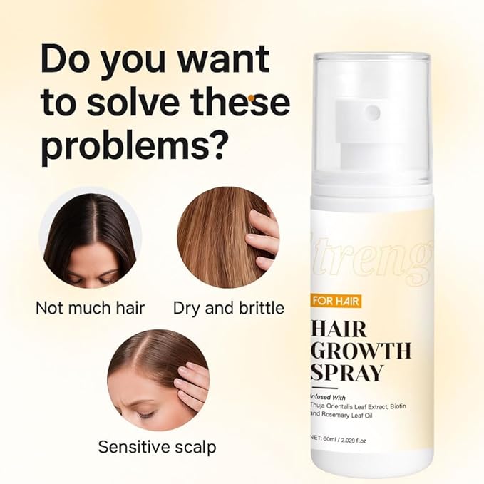 2PCS Hair Growth Spray Prevent Baldness Regrowth Thicken Moisturize Smooth Repair Damaged Improve Split Dry Reducing Hair Loss Serum