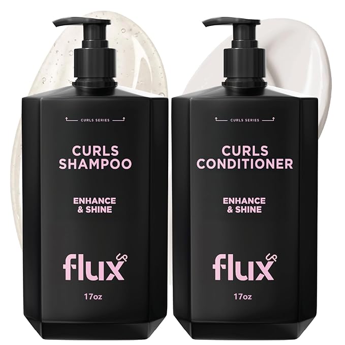 Curly Hair Shampoo & Conditioner Set – Hydrating Curl Shampoo & Conditioner for Curly & Wavy Hair for Women & Men – Sulfate-Free Frizz Control & Moisture for Defined, Softer Curls – 17 fl oz