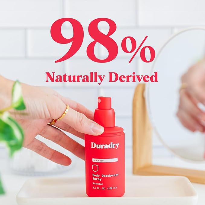 Aluminum-Free Whole Body Deodorant Spray for Men and Women - Unscented Deodorant for Whole Body, Natural Odor Neutralizer, Clear and Residue Free, Non-Staining - 3.4 Fl Oz each - Pack of 3