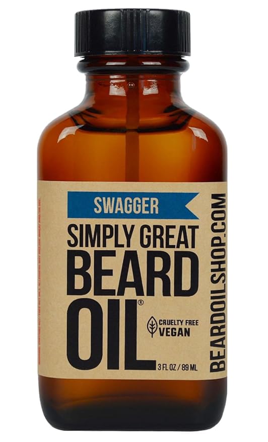 Swagger Scented Beard Oil - Beard Conditioner 3 Oz Easy Applicator - Natural - Vegan and Cruelty Free Care for Beards - America's Favorite