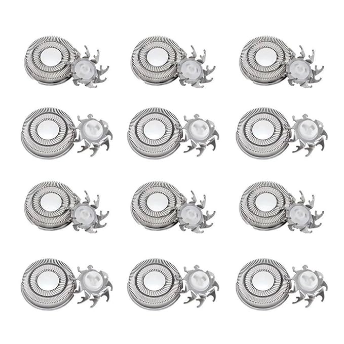 Replacement Heads, 12-Pack, for Pitbull Skull Shaver Gold, Silver, Palm, Platinum, Diamond Pro, Butterfly Kiss Electric Models