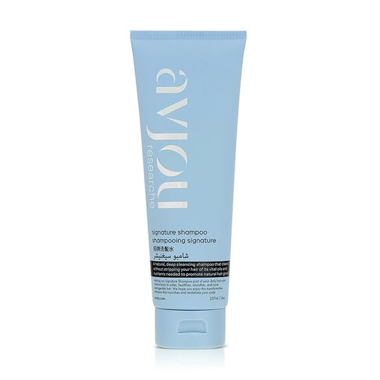 Avjou Researche™ Signature Shampoo – Supports the Look of Healthy, Fuller Hair – Vegan, Color & Keratin Safe, Cruelty-Free, Hydrates & Nourishes with Coconut Oil – Designed for All Hair Types, 8 oz
