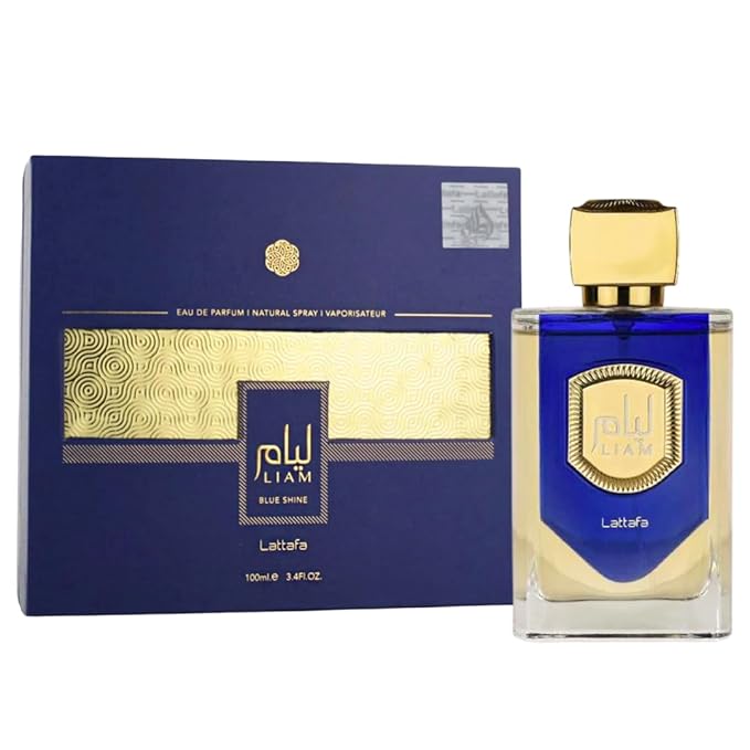 Lattafa Liam Blue Shine Eau De Parfum Men 100ML (3.40 OZ) – Arabian Perfume For Men With Long Lasting Perfume, Captivating Blend Of Notes For Elegance And Confidence