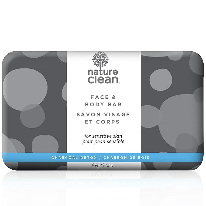 Nature Clean Activated Charcoal Soap for Face & Body Detox 3.5 oz (3-pack) Deep Moisturizing, Exfoliating & Cleansing Black Soap Acne Treatment, Eczema & Psoriasis. Sensitive Skin Cleanser